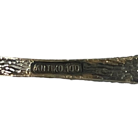 Vintage Antiko 100 Silver Bon-Bon Coffee Spoon Rose Handle 11 Piece Set Germany - Picture 7 of 7